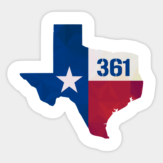 Texas USA 361 Area Code Texas Usa 361 Area Code Sticker TeePublic